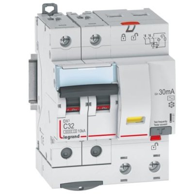 Srovės nuotekio relė su automatiniu jungikliu Legrand 411161 (C, 32A, 4P, 30mA, 230V)