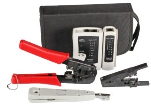 Tinklo kabelių apdirbimo ir testavimo įrankių rinkinys