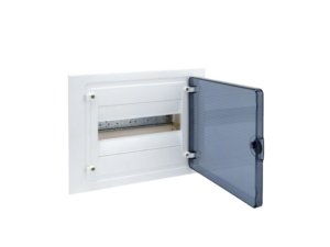 GOLF2 plastikinis įleidžiamas skydelis VF112TD 1x12 mod. Hager (permatomos durelės, IP40)