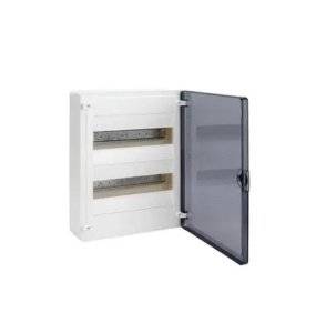 GOLF2 plastikinis virštinkinis skydelis VS212TD 2x12 mod. Hager (permatomos durelės, IP40)