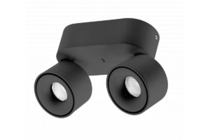 BIANCO dvigubas lubinis šviestuvas GTV LD-BNCC16WOC2-NB (juodas, 16W, 680lm, 4000K)