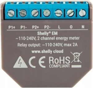 Išmanioji 2 kanalų Wi-Fi elektros sąnaudų stebėjimo relė Shelly EM