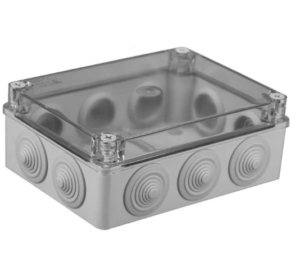 Hermetinė dėžutė skaidriu dangteliu Pawbol S-BOX 406-P (pilka, 190x140x70)