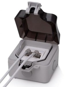 Virštinkinis kištukinis lizdas 2xRJ45 Keystone (Be lizdų)