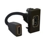 HDMI 1.4 modulinis lizdas Legrand Mosaic 079478L (įleidžiamas, juodas)