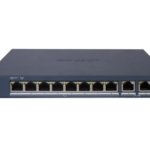 10 prievadų, 8 PoE komutatorius Hikvision DS-3E1510P-EI/M(B)