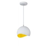 MAVIA lubinis LED šviestuvas (E27, 40 W, IP20, baltas, vidus auksinis, apvalus) GTV OS-MAV-08-DEC