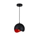 MAVIA lubinis LED šviestuvas (E27, 40 W, IP20, juodas, vidus raudonas, apvalus) GTV OS-MAV-12-DEC