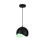 MAVIA lubinis LED šviestuvas (E27, 40 W, IP20, juodas, vidus žalias, apvalus) GTV OS-MAV-14-DEC