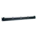 Komutacinė panelė 19" 1U UTP Cat6A LK-5005-Cat6A (24 prievadai, su kabelių laikikliu, 483x44x95 mm)