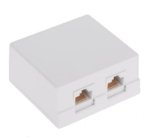 Virštinkinė rozetė RJ45 LK-WP-032 (2 lizdai, UTP Cat.5e, krosuojama)