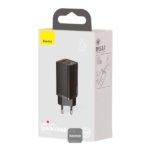 Sieninis įkroviklis Baseus GaN2 Lite CCGAN2L-B01 (Juodas, 65 W, USB-C + USB, QC4+, PD3.0)