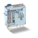 Relė 1 grupės 46 serijos Finder 466190120074 (12VDC, 16A/250VAC, su test mygtuku, mechanine ir LED indikacija)