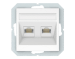 Kompiuterio lizdas 2vietų Vilma (2XRJ45 CAT6E UTP), be rėmelio, baltas. KLRJ45-16e2-02 QR 1000