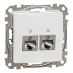 Kompiuterinis lizdas 2×RJ45 Schneider Electric Sedna Design SDD111462S (Cat6, STP, baltas)