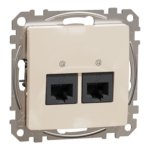 Kompiuterinis lizdas 2xRJ45 UTP Cat.6 Schneider Sedna SDD112462 (kreminis)
