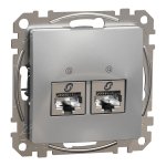 Kompiuterinis lizdas 2xRJ45 STP Schneider Sedna SDD113462S (aliuminis)