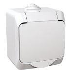 Virštinkinis kištukinis lizdas su įžeminimu Schneider Cedar Plus WDE000541 (su dangteliu, baltas, 16A, 250V)
