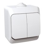 2 klavišų jungiklis Schneider Cedar Plus WDE000550 (virštinkinis, baltas, 16A, 250V)