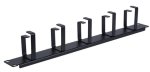 19" kabelių tvarkymo panelė LK-CM-0042 (1U, 5 žiedai)
