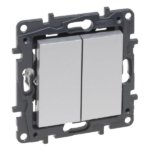 2 klavišų jungiklis Legrand Niloe Step 863305 (pilkas)