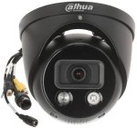 IP kamera Dahua Dome IPC-HDW3549H-AS-PV 2.8mm (Juoda, 5MP, 97°, IR LED 50m, LED apšvietimas, integruotas garsiakalbis ir sirena, IP67)
