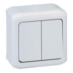 2 klavišų virštinkinis perjungiklis Forix Legrand 782381 (pilkas)