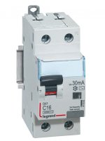 Automatinis jungiklis su srovės nuotekio rėle Legrand 411002 (16A, 1P+N, 230V, 30mA, RCBO)