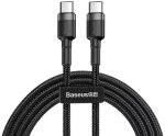 Kabelis USB C - USB C BASEUS CATKLF-HG1 (2.0m, QC3.0, nailoninis, pilkas/juodas)