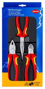 Replių rinkinys elektrikams Knipex 00 20 12 (3 vnt., 1000V)