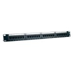 Komutacinė panelė 19" 1U UTP Cat6 LK-5005-Cat6 (24 prievadai, su kabelių laikikliu, 483x44x95 mm)