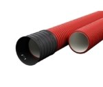 Gofruotas raudonas vamzdis su viela 110mm (50m, 450 N/5 cm)