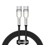 Kabelis USB C - USB C BASEUS CATJK-D01 (2.0m, 100W, duomenų perdavimui ir krovimui, juodas)