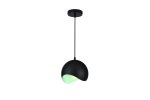 MAVIA lubinis LED šviestuvas (E27, 40 W, IP20, juodas, vidus žalias, apvalus) GTV OS-MAV-14-DEC