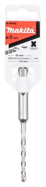 Grąžtas betonui 5x110mm SDS-PLUS Makita B-46492 (darbinis ilgis 50mm)