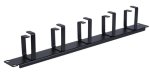 19" kabelių tvarkymo panelė LK-CM-0042 (1U, 5 žiedai)