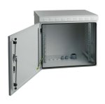 Komutacinė spinta 19'' pakabinama pramoninė 9U 600x600mm (IP56, pilka, iki 100kg)