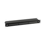 Komutacinė panelė 19" EFB 37666SW.1M (Juoda, Cat6A STP, 24 prievadai, 10G, 1U)