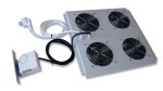19" ventiliatorių blokas FAN-4W-1032 (1U, 4 ventiliatoriai, termostatas, LCD)