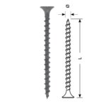 Sraigtas STARFIX gipsas-medis 3.5x45/F (juodas, 150vnt)