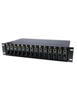 Optinių keitiklių blokas MC-RACK-14PG (14 vietų, 19", 2U, su maitinimu)