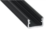 Aliuminis profilis Lumines LED juostoms A (juodas, anoduotas, 2m)