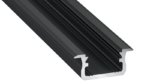 Aliuminis profilis Lumines LED juostoms (juodas, anoduotas, 3m)