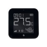 Temperatūros, drėgmės ir apšvietimo jutiklis Shelly BLU H T Display ZB (juodas, Wi-Fi, Bluetooth)
