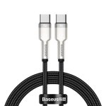 Kabelis USB C - USB C BASEUS CATJK-D01 (2.0m, 100W, duomenų perdavimui ir krovimui, juodas)