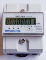 Electricity meter DIN03180A, 3P, 80A, direct connection, DIN Metering