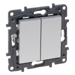 2 klavišų jungiklis Legrand Niloe Step 863305 (pilkas)