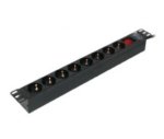 Maitinimo panelė 19'' spintai LK-BL-G10G08S (8x240V Schuko, su jungikliu, 1.8m, aliuminis korpusas)