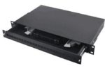 Optinė komutacinė panelė su kasete ir bėgeliais 19" ODF 12 SC (Duplex, 1U, RAL9044, 482x295mm)